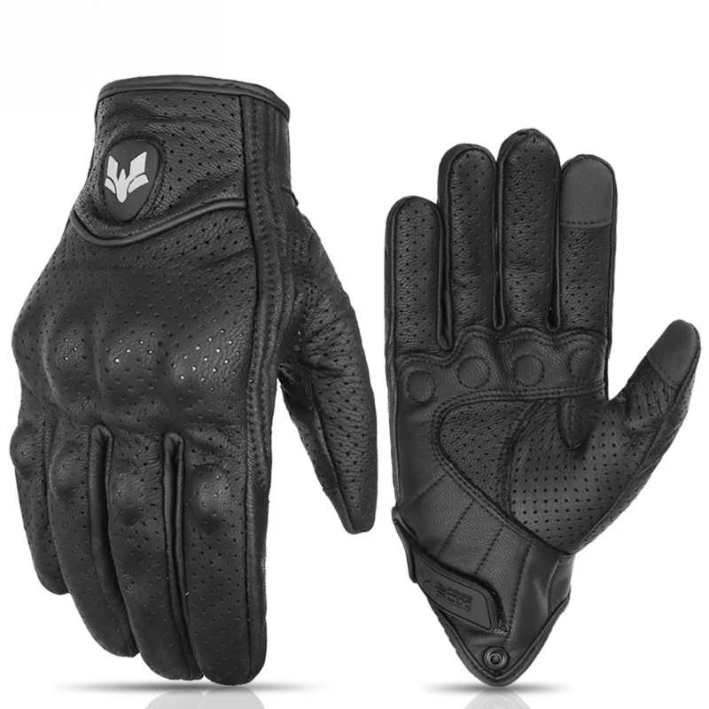 Leather Work Winter Gloves - Retro Motorcycle Gloves Men Women Winter