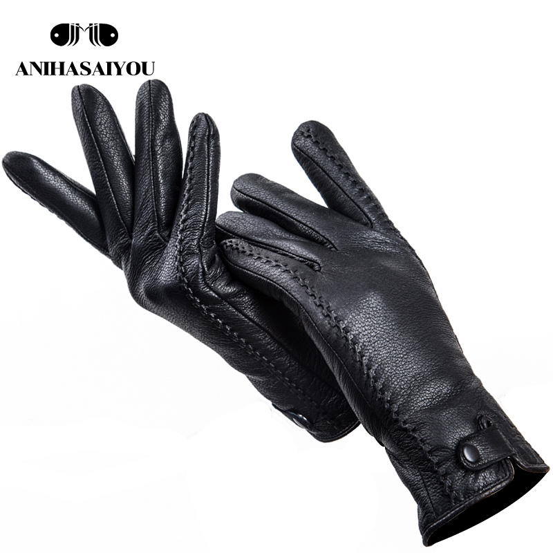 Leather Work Winter Gloves - Fashion Buckskin Real Women's Leather Gloves,