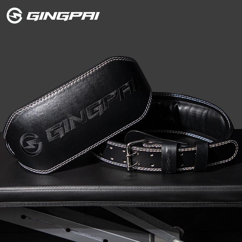 Leather Workout Belt - Cowhide Weightlifting Belt for Bodybuilding Squatting