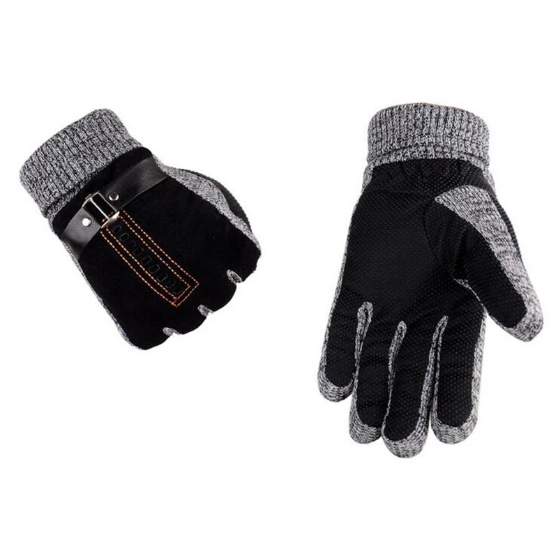 Leather Work Winter Gloves - High Quality Pigskin Knitted Wool Gloves