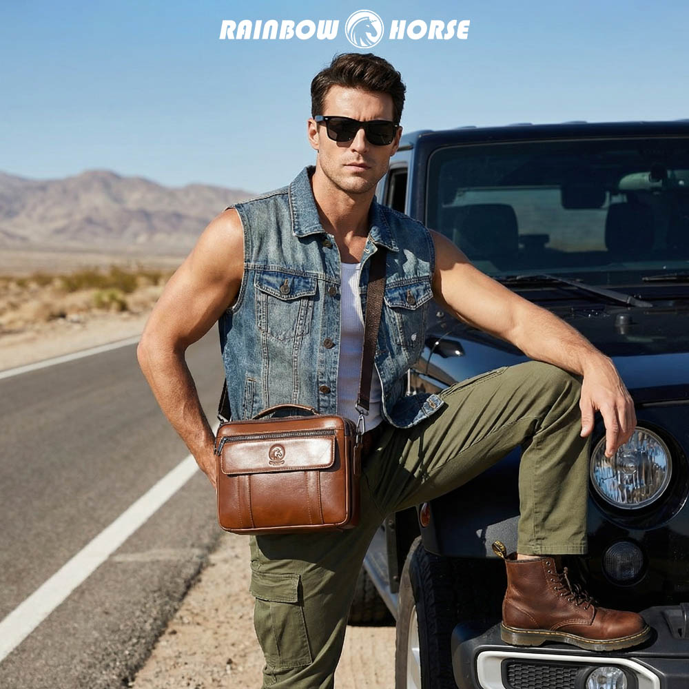 New men's mini crossbody bag,  - Leatherwork Thread recension och pris