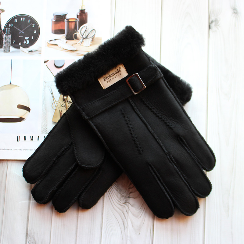 Sheepskin Fur Gloves Men's Thi - Leather Work Winter Gloves recension och pris