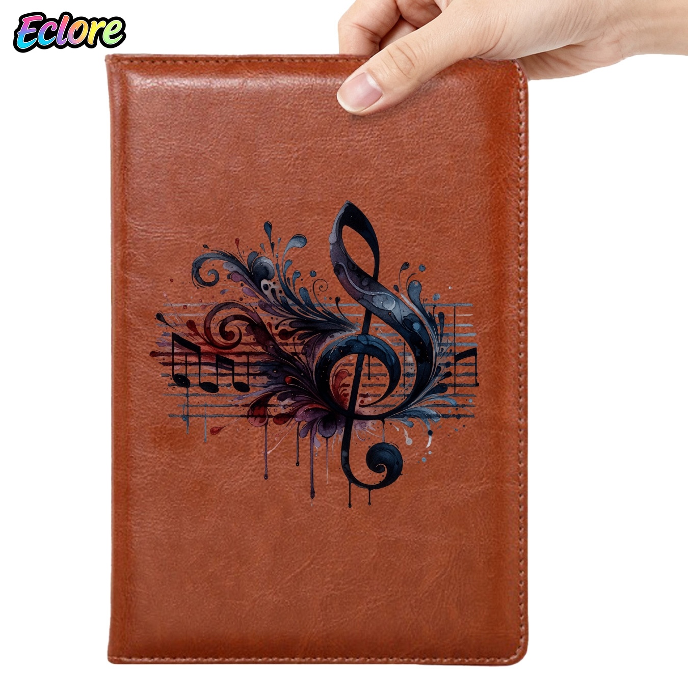 Watercolor Music Symbol Leathe - Leather Work Diary Covers recension och pris