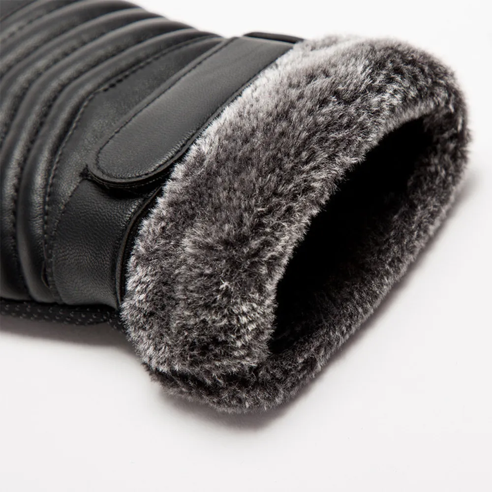Gloves Winter MEN'S Fur Mouth  - Leather Work Winter Gloves recension och pris