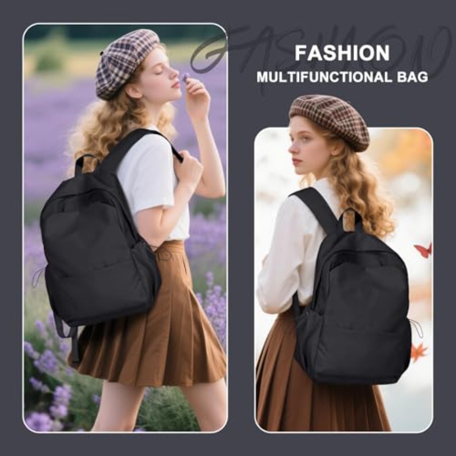 Black Backpack for Women, Smal - For Leather Work recension och pris