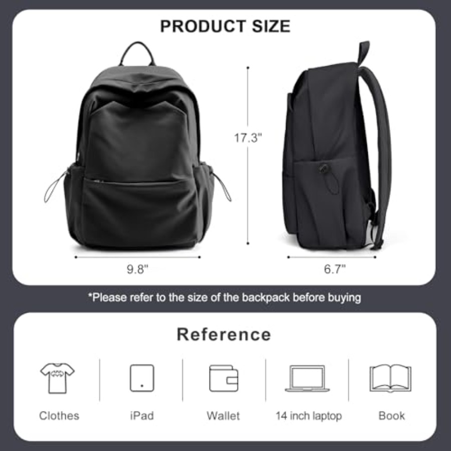 Black Backpack for Women, Smal - For Leather Work recension och pris